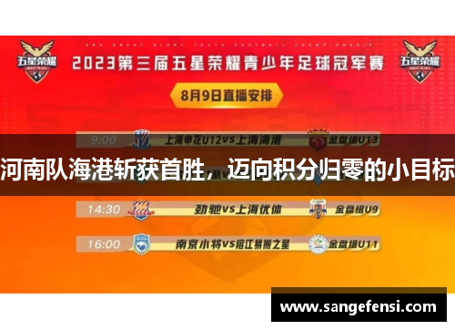 河南队海港斩获首胜，迈向积分归零的小目标